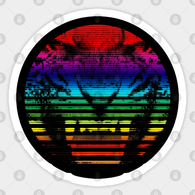 Rainbow Retro Sun Sticker by PoizonBrand